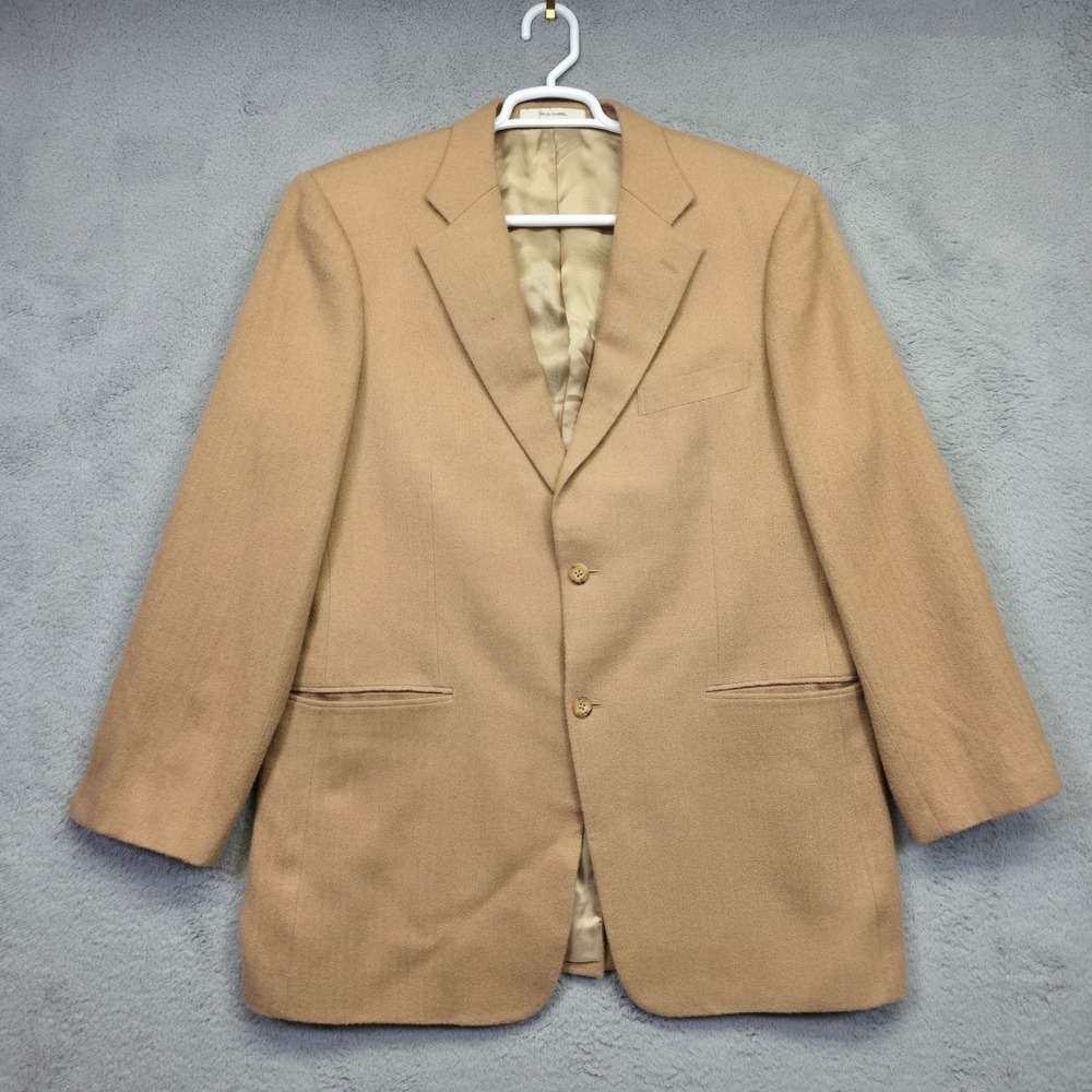 John Nordstrom Loro Piana Sport Coat Mens 44L Camel Hair Blazer Wool Beige